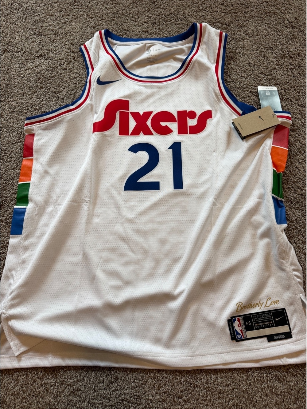Nike Philadelphia 76ers Joel Embiid #21 City Edition Basketball Jersey 2XL